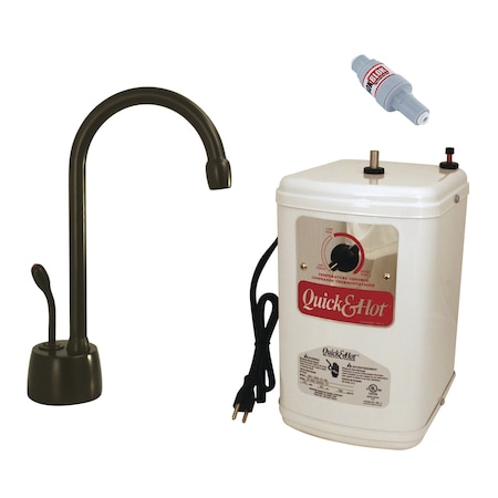 Westbrass Velosah Contemporary 9" Hot Water Dispenser and Tank in Oil Rubbed Bronze D271HFP-12